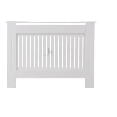 Medium Radiator Cover Wall Cabinet MDF Wood Furniture Vertical Grill Modern, White