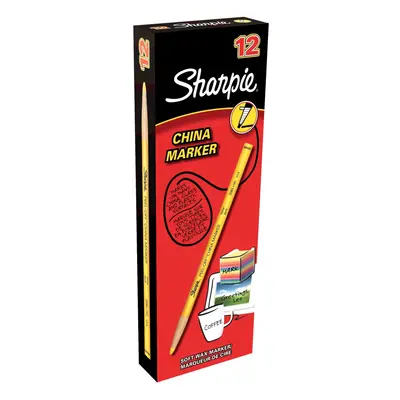 Sharpie Peel-off Unwraps To Sharpen China Wax Marker Pencil - Yellow (Pack of 12)