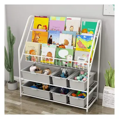 Children Kids Bookshelf Bookcase Book and Toy Storage Organizer Display Stands Shelf