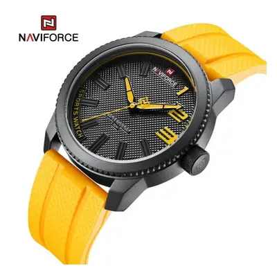 (Yellow, 255mm) Naviforce Watch For Men Original Waterproof Japan Movement Wristwatches NF9202T