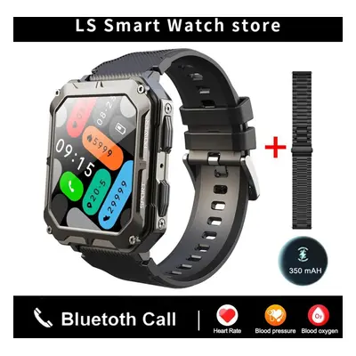 (black, steel) New Full Touch Smartwatch For Android Blood Pressure Oxygen Fitness Watch Atm Wat