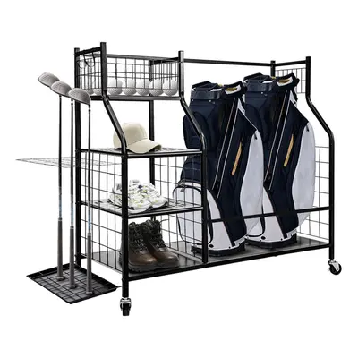 Golf Storage Organiser Stand Rack Bags Balls Shoes Clubs