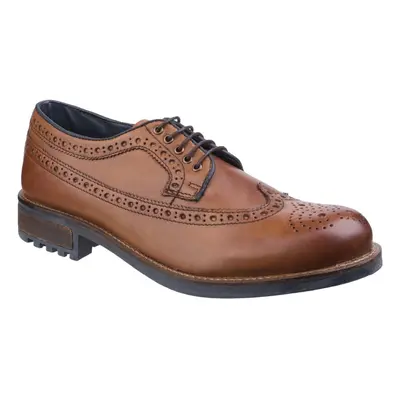 (Brown, (Adults')) Cotswold Poplar Leather Men's Tan Brogues Shoes