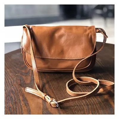 (brown) Johnature Versatile Leisure Women Small Bag Genuine Leather Solid Color Nature Soft Cowh