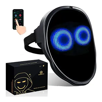 megoo Led Mask With Bluetooth Programmable Customized,for Masquerade Costume Cosplay Birthday Pa