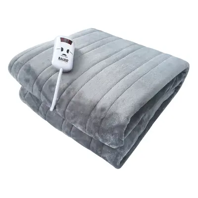 Bauer Professional Luxury Soft Touch Heated Throw Blanket (Grey, Double)