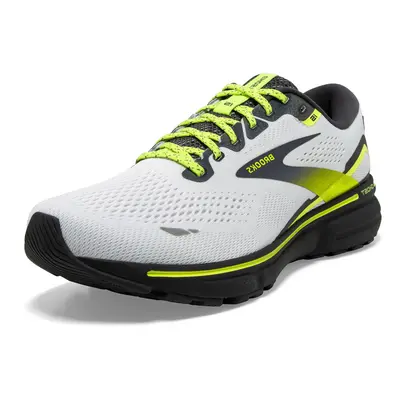 Brooks Men's Ghost Neutral Running Shoe - White/Ebony/Nightlife - Medium