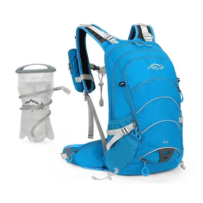 (Blue, With Water Bottle) liters outdoor sports bag waterproof camping hiking with rain cover