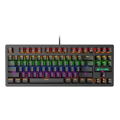 (Black, UK Layout) Keys Mechanical Keyboard Wired Rainbow Backlight Blue Switch Gaming Keyboard 