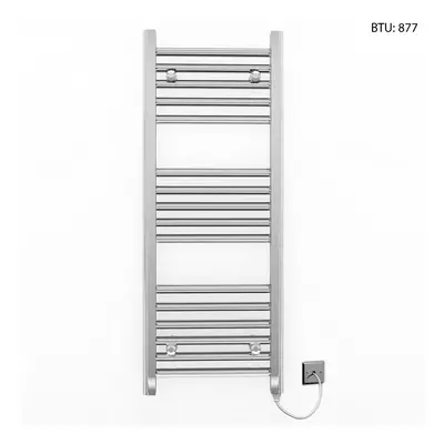 (400 x 900mm (BTU: 877)) Chrome Electric Bathroom Towel Rail Radiator