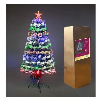 (6Ft) Frosted Tips Modes Fibre Optic Christmas Tree LED Pre-Lit