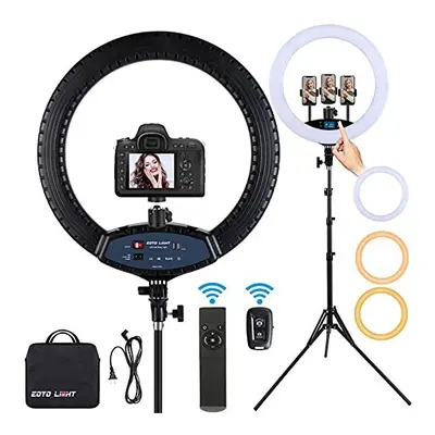 19 inch LED Ring Light with Tripod Stand Selfie Ring Light, LCD Display Touch Screen, Dimmable L