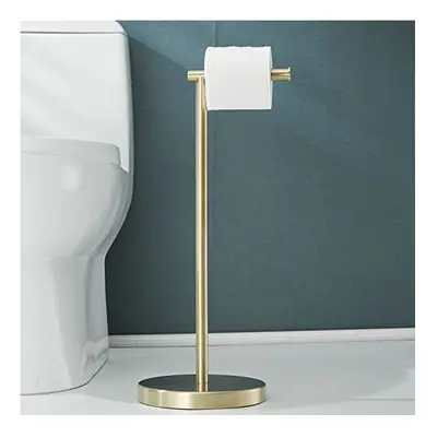 Free Standing Toilet Roll Holder, SHUNLI Gold Toilet Paper Holder Stand Stainless Steel, Brushed