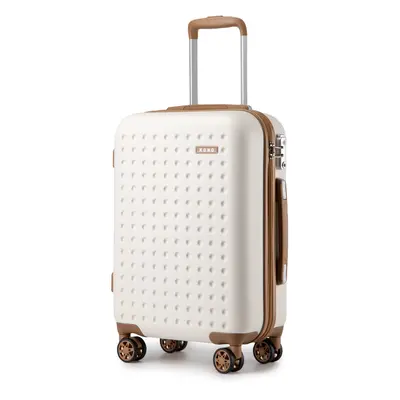 (20 Inch) 20/24/28Inch ABS Hard Shell Suitcase Set Travel Wheels Cabin Hand Luggage - Cream