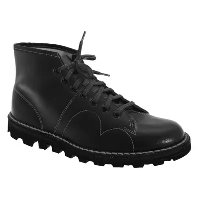 (9 UK, Black) Grafters Mens Original Coated Leather Retro Monkey Boots