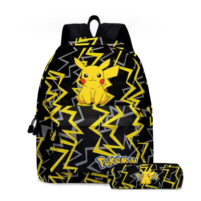 (02, 2PCS) PokÃ©mon Pikachu Backpack Lunch Bag Pencil Case Set Kids Gift Student School Bag Trav