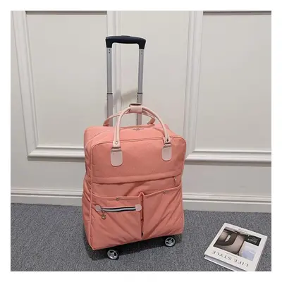 (pink, M) Short Distance Travel Bag Large Capacity Luggage Bag Boarding Light Business Trip Lugg