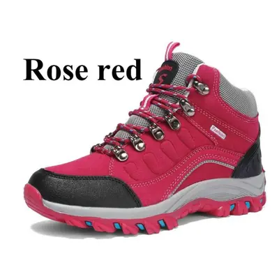 (red, 43) Fashion Hiking Shoes Men Women New Breathable Waterproof Sport Shoes Outdoor