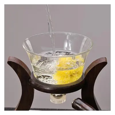 Clear Lazy Kungfu Glass Tea Set With Cups Magnetic Water Diversion