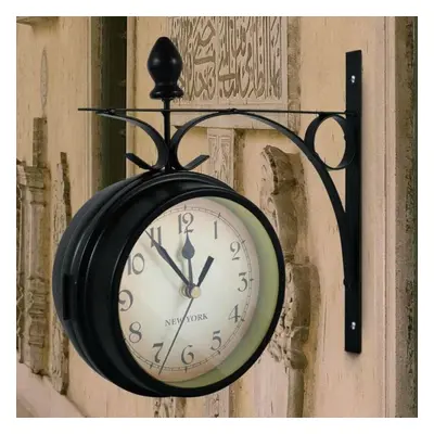 Classic Double-sided Outdoor Garden Paddington Station Wall Clock Iron Frame