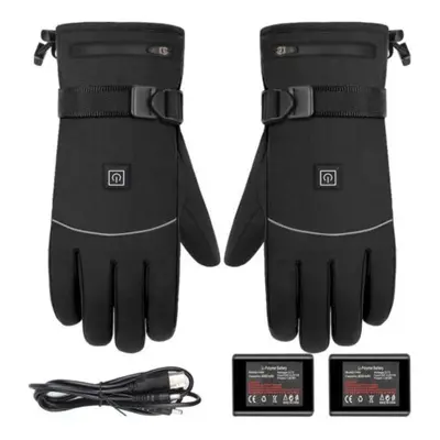 (B) Convenient Heated Gloves Waterproof Breathable Keep Warm