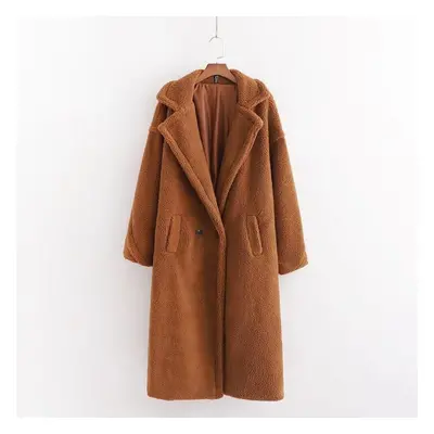 (brown sugar, M) Autumn Winter Women Coat Stylish Female Thick Warm Cashmere Jacket Casual Stree