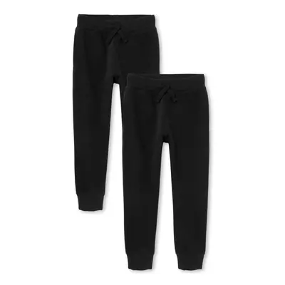 The Children's Place boys Active Fleece Jogger Pants Black Pack X