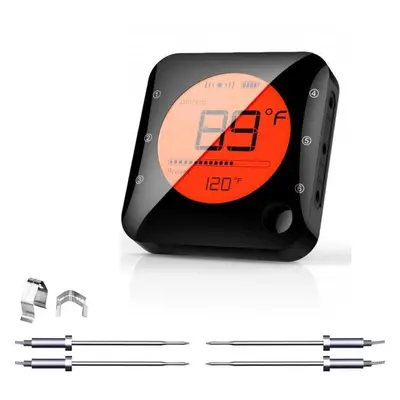 (black, Probes) Bluetooth Meat Food Thermometer Wireless Digital Grill Kitchen Thermometer With 