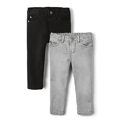 The childrens Place baby boys And Toddler Basic Skinny Jeans Black WashDove gray Wash Pack 3T US