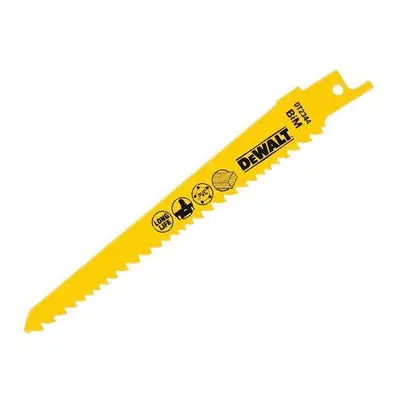 DeWalt DT2344-QZ Cobolt Steel Sabre Blade Fine Fast Cuts in Wood and Plastic 152mm Pack of