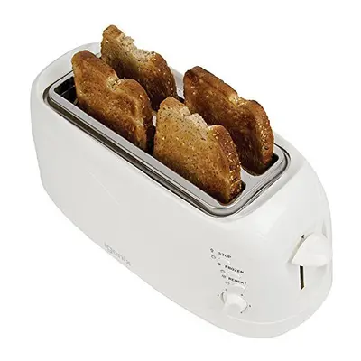 Igenix IG3020 Slice Toaster in White, Long Slots with Adjustable Browning Control, Removable Cru