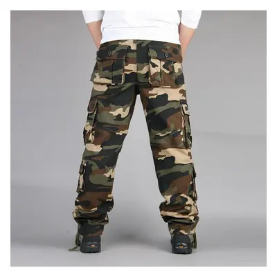 (khaki, 6XL) Autumn Men Al Pants Cototn Breathable Multi Pocket Cargo Pants Trousers