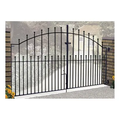 (3658mm (12ft) GAP X 1220mm Central Height) Manor Ball Top Arched Driveway Garden Gates metal