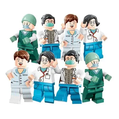 (N0.8006) Fighting the Epidemic Doctors Patients Nurses Mini Figures Building Blocks Characters 