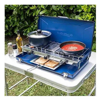 Campingaz Elite Camping Chef Double Burner and Grill, Blue, One Size