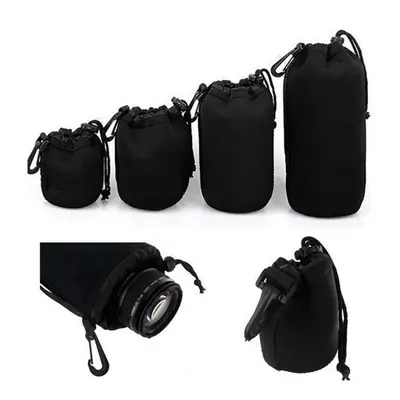 4Pcs Soft Neoprene M XL Lens Pouch Bag For Canon Nikon Sony Pentax DSLR Camera