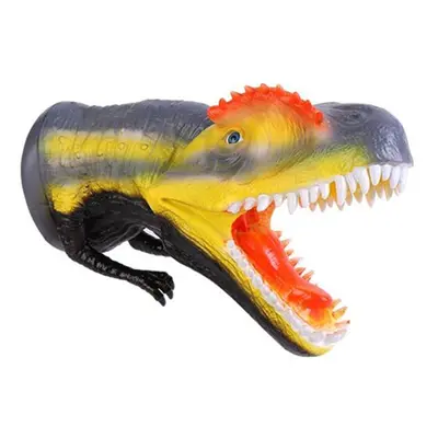 (Yellow) Dinosaur Hand Puppet Realistic Museum Details Jurassic Play Diecast Model Decor Toys Co