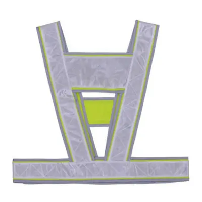 (White) High Visibility Reflective Vest Safety Strap Vests