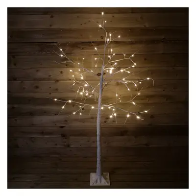 1.8m (6ft) Christmas Outdoor Birch Tree with Warm White LEDs