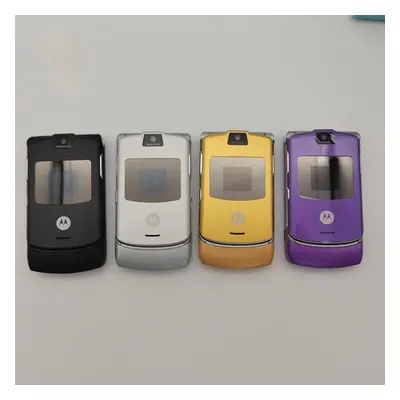 (white, Full set) Refurbished Motorola Original Motorola V3 Unlocked Mobile Phone