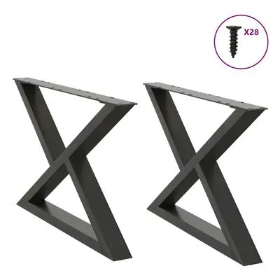 (anthracite, x (42-43.3) cm) vidaXL Coffee Table Legs pcs Black 60x(30-31.3) cm Steel