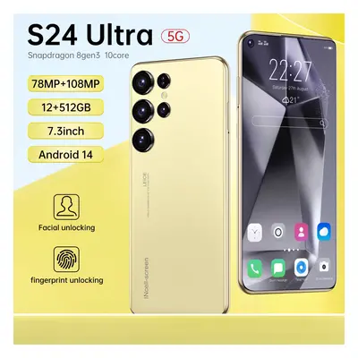 (12+512GB, gold) The latest 7.3-inch large-screen smartphone S24 Ultra in