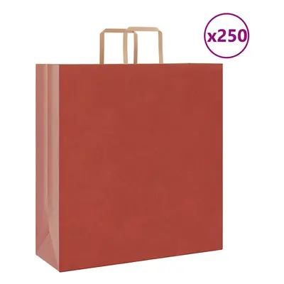 (red, x x cm/ pcs) vidaXL Paper Bags pcs with Handles White 21x11x28 cm Paper Grocery Bag