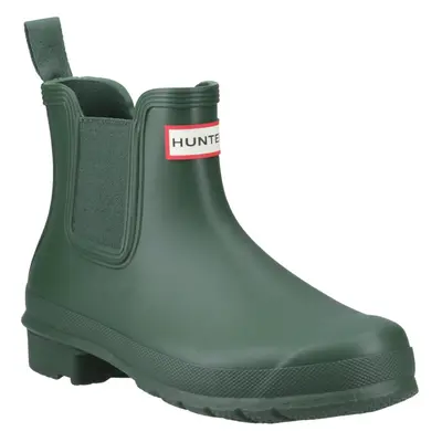 (Green, (Adults')) Hunter Original Chelsea Rubber Women's Hunter Green Wellington Boots