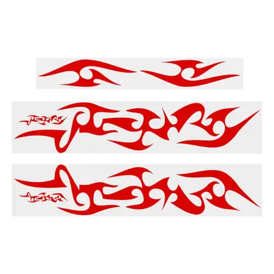 (Red) 6pcs Universal Decal Stickers Car Body Bumper Hood Flame Graphics Decals PVC