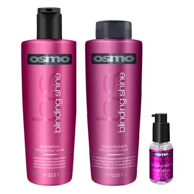 Osmo Blinding Shine Shampoo 1000ml, Conditioner 1000ml and Serum 50ml