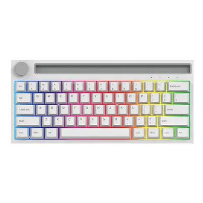 (White, Pink Switch) Wireless Mechanical Keyboard 62Keys Bluetooth 3.0 Dual Mode Built-in Batter