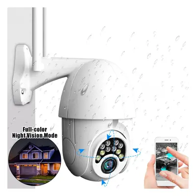 (US Plug) 10LED 5X Zoom HD 2MP IP Security Camera WiFi Wireless 1080P Outdoor PTZ Waterproof Nig