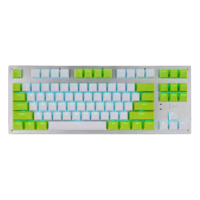 (Green White+Ice Blue Light) Mechanical Keyboard Keys Three-Mode Wireless Bluetooth4.0 / 2.4G / 