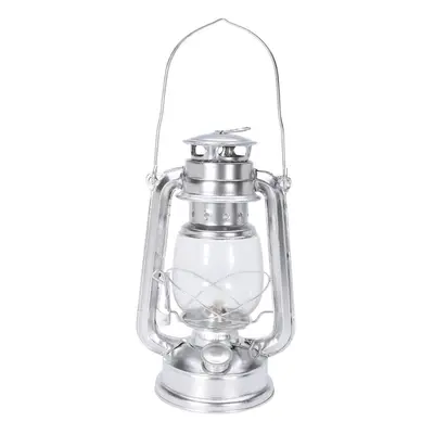 (Silver) Retro Oil Lantern Outdoor Garden Camp Kerosene Paraffin Portable Hanging Lamp